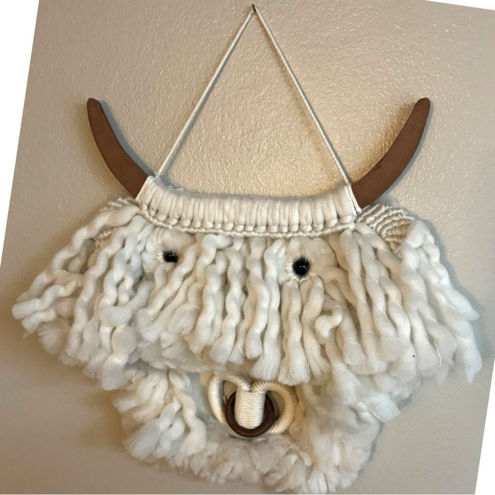 White Bull Wall Hanging Decor